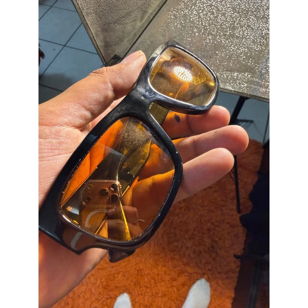 Versace MOD 4406 Black Gold Medusa Orange Lens Sunglasses Narrow Fit With Case